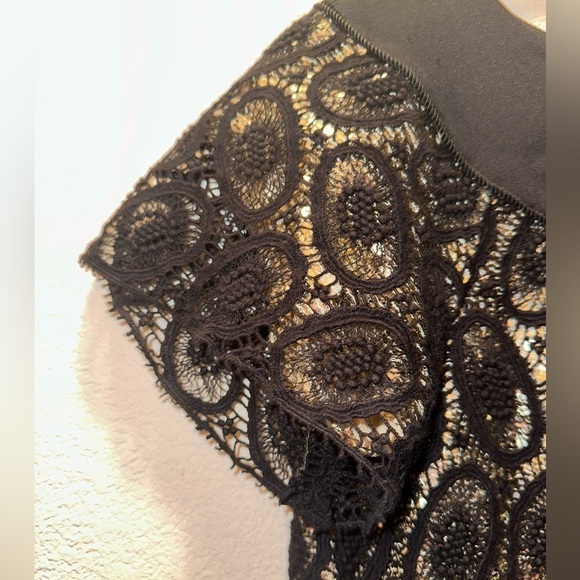 3.1 Phillip Lim women’s gold black lace overlay dress sz 2 cotton silk - Picture 3 of 16